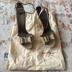 Salvatore Ferragamo Gold Heels